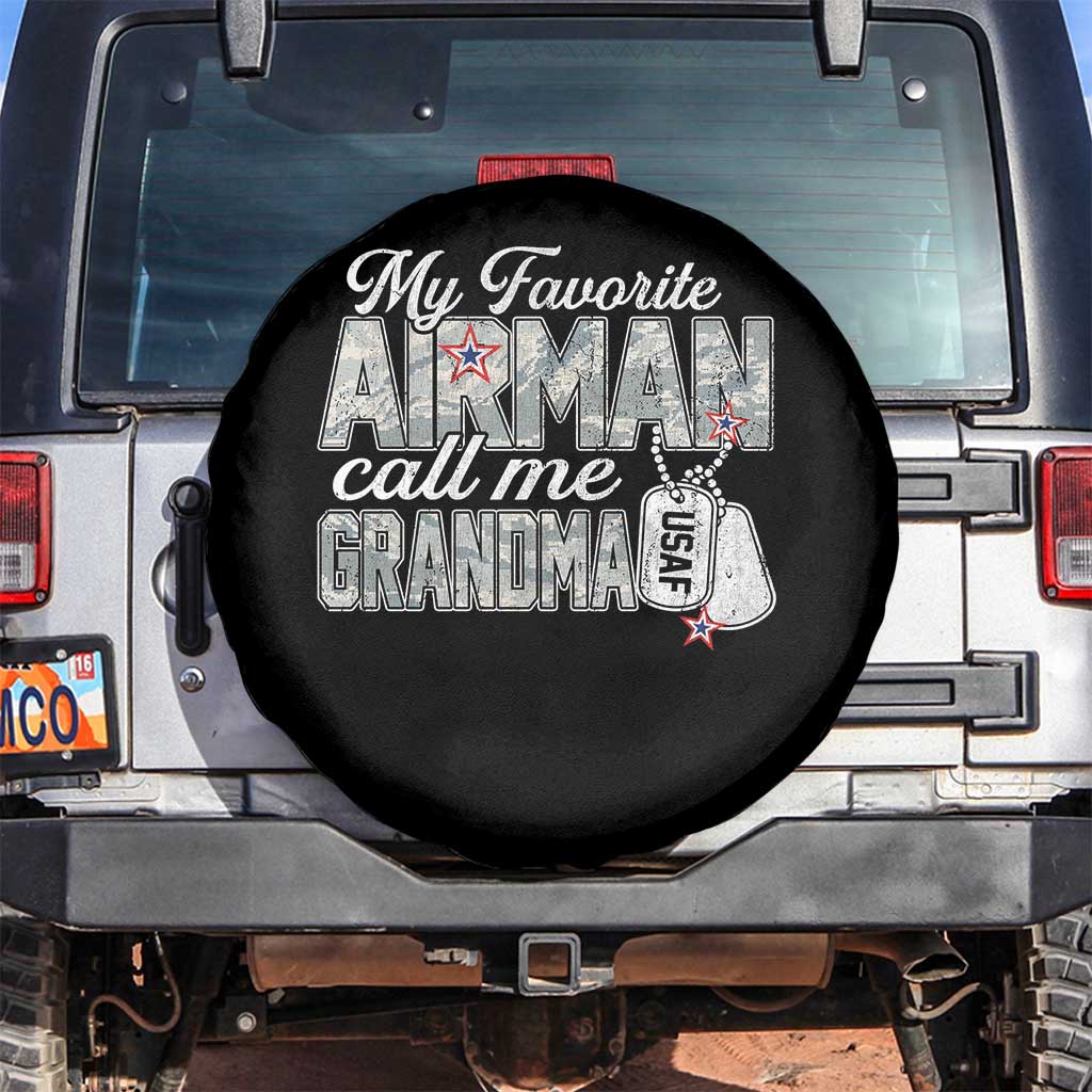 Proud Air Force Family Spare Tire Cover My Favorite Airman Calls Me Grandma - Wonder Print Shop