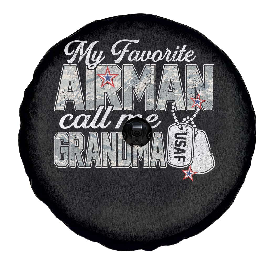 Proud Air Force Family Spare Tire Cover My Favorite Airman Calls Me Grandma - Wonder Print Shop