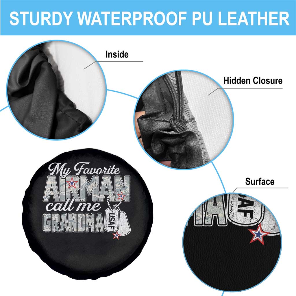 Proud Air Force Family Spare Tire Cover My Favorite Airman Calls Me Grandma - Wonder Print Shop