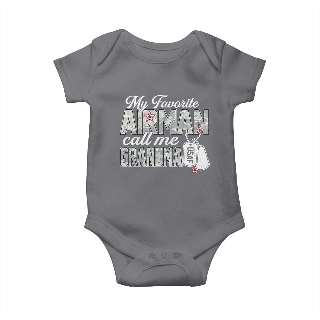Proud Air Force Family Baby Onesie My Favorite Airman Calls Me Grandma - Wonder Print Shop