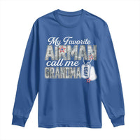 Proud Air Force Family Long Sleeve Shirt My Favorite Airman Calls Me Grandma - Wonder Print Shop