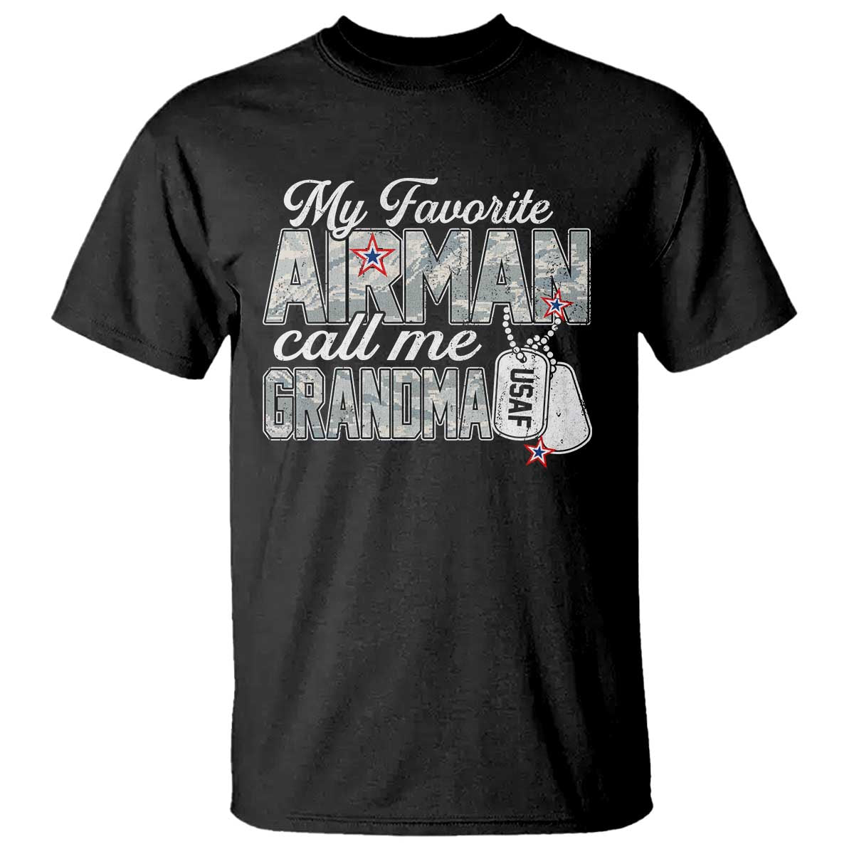 Proud Air Force Family T Shirt My Favorite Airman Calls Me Grandma - Wonder Print Shop