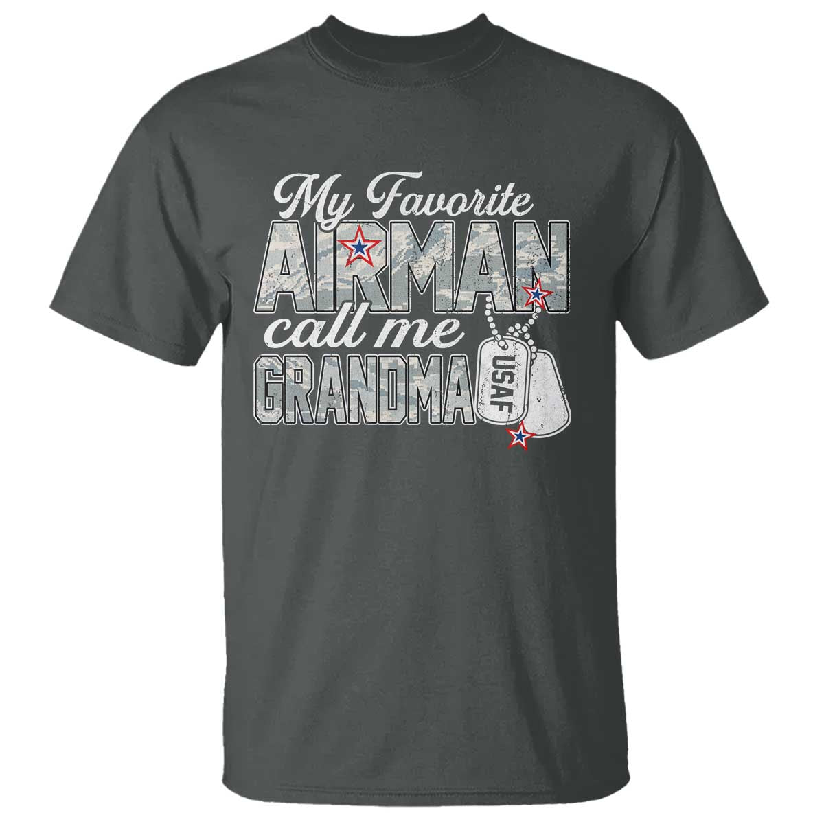 Proud Air Force Family T Shirt My Favorite Airman Calls Me Grandma - Wonder Print Shop