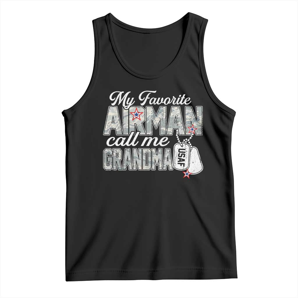 Proud Air Force Family Tank Top My Favorite Airman Calls Me Grandma - Wonder Print Shop
