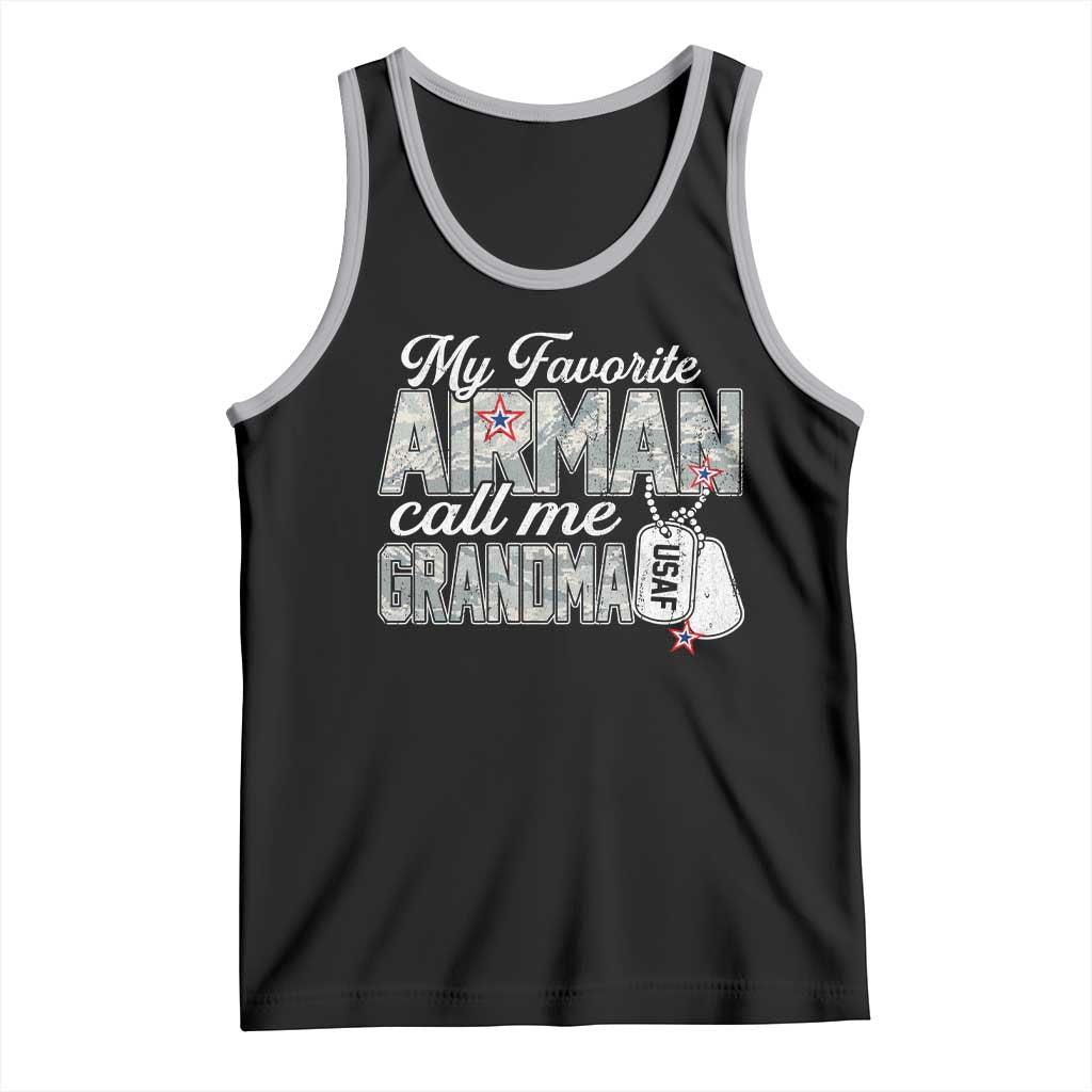 Proud Air Force Family Tank Top My Favorite Airman Calls Me Grandma - Wonder Print Shop