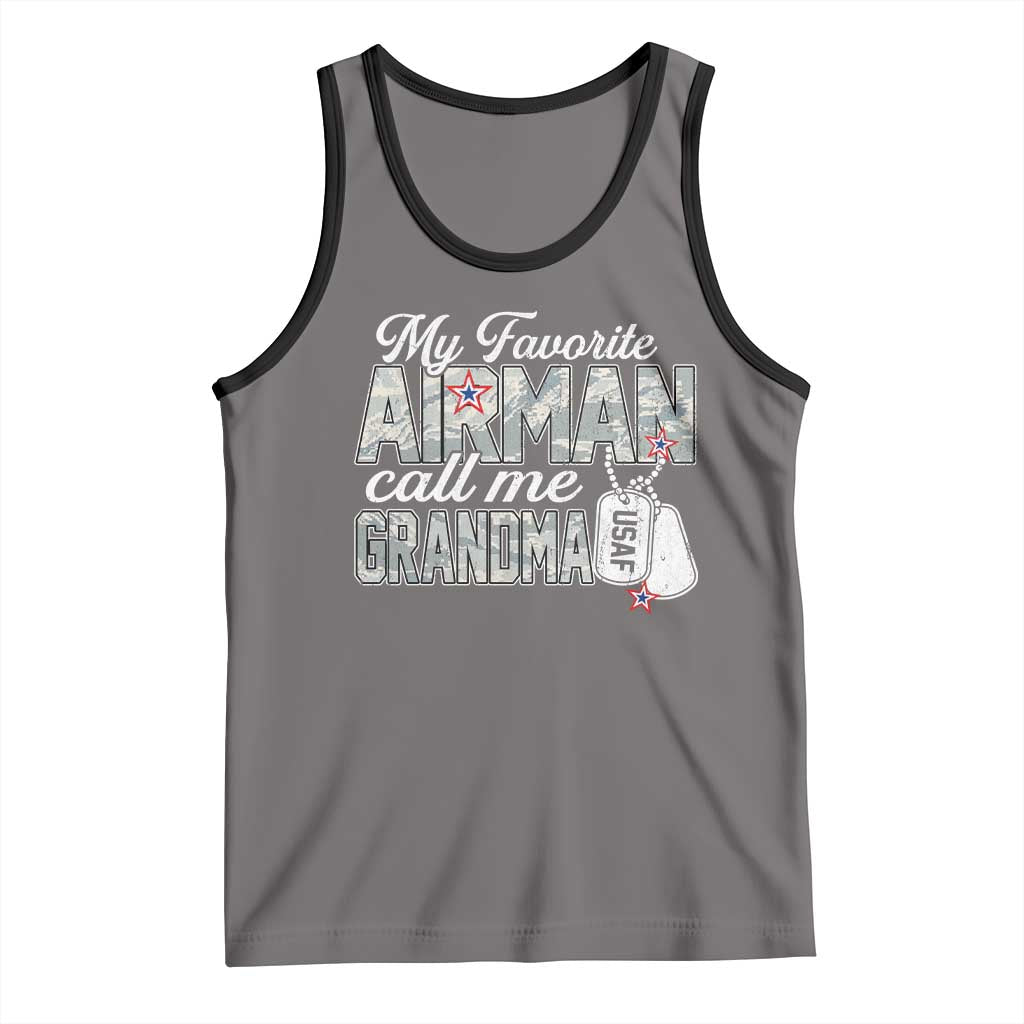 Proud Air Force Family Tank Top My Favorite Airman Calls Me Grandma - Wonder Print Shop