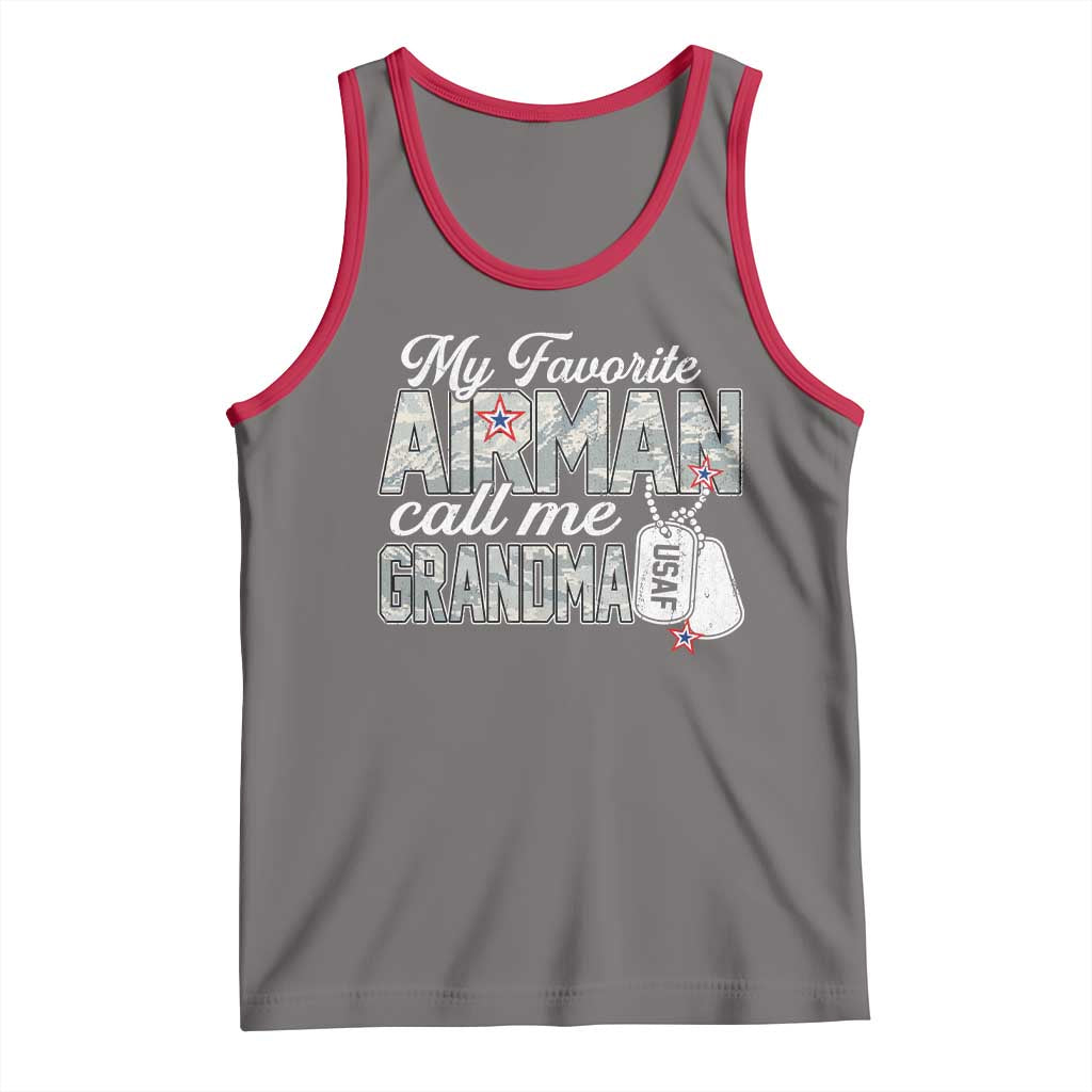 Proud Air Force Family Tank Top My Favorite Airman Calls Me Grandma - Wonder Print Shop
