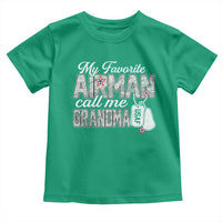 Proud Air Force Family Toddler T Shirt My Favorite Airman Calls Me Grandma - Wonder Print Shop