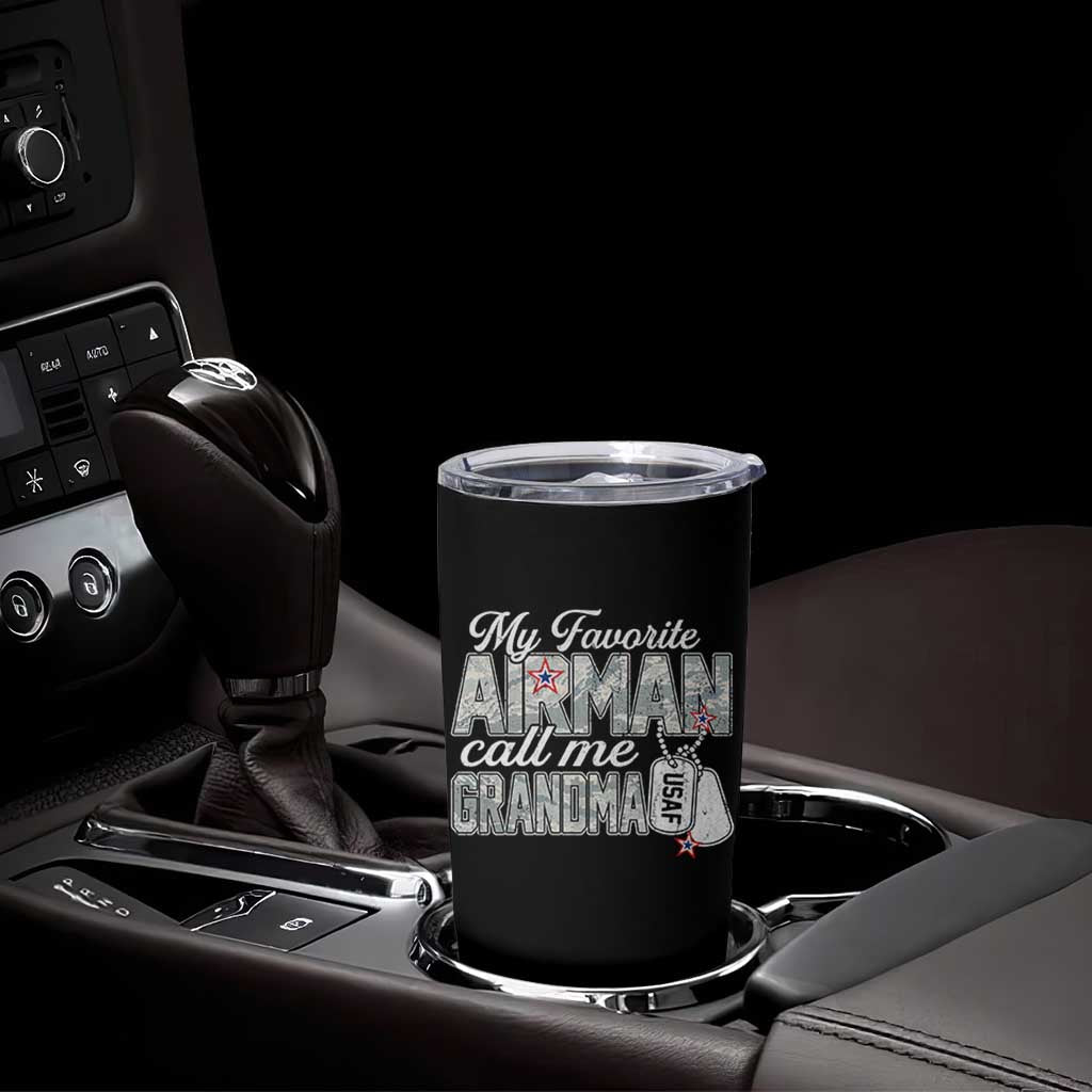 Proud Air Force Family Tumbler Cup My Favorite Airman Calls Me Grandma - Wonder Print Shop