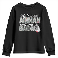 Proud Air Force Family Youth Sweatshirt My Favorite Airman Calls Me Grandma - Wonder Print Shop