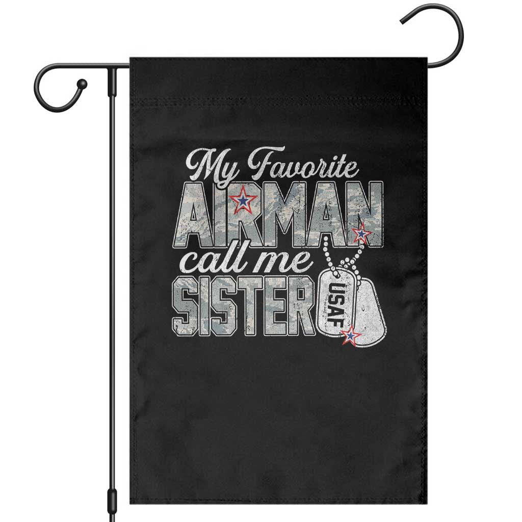 Proud Air Force Family Garden Flag My Favorite Airman Calls Me Sister - Wonder Print Shop