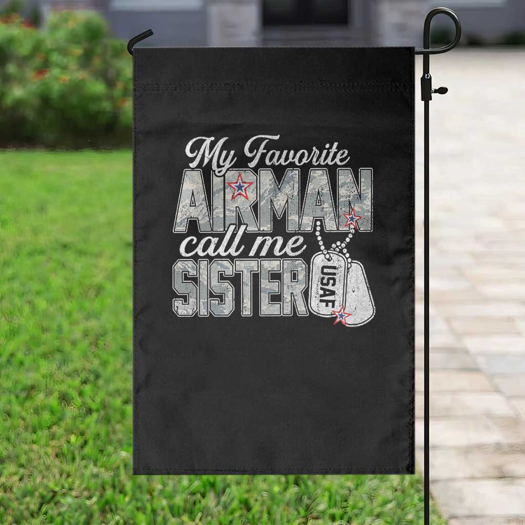 Proud Air Force Family Garden Flag My Favorite Airman Calls Me Sister - Wonder Print Shop