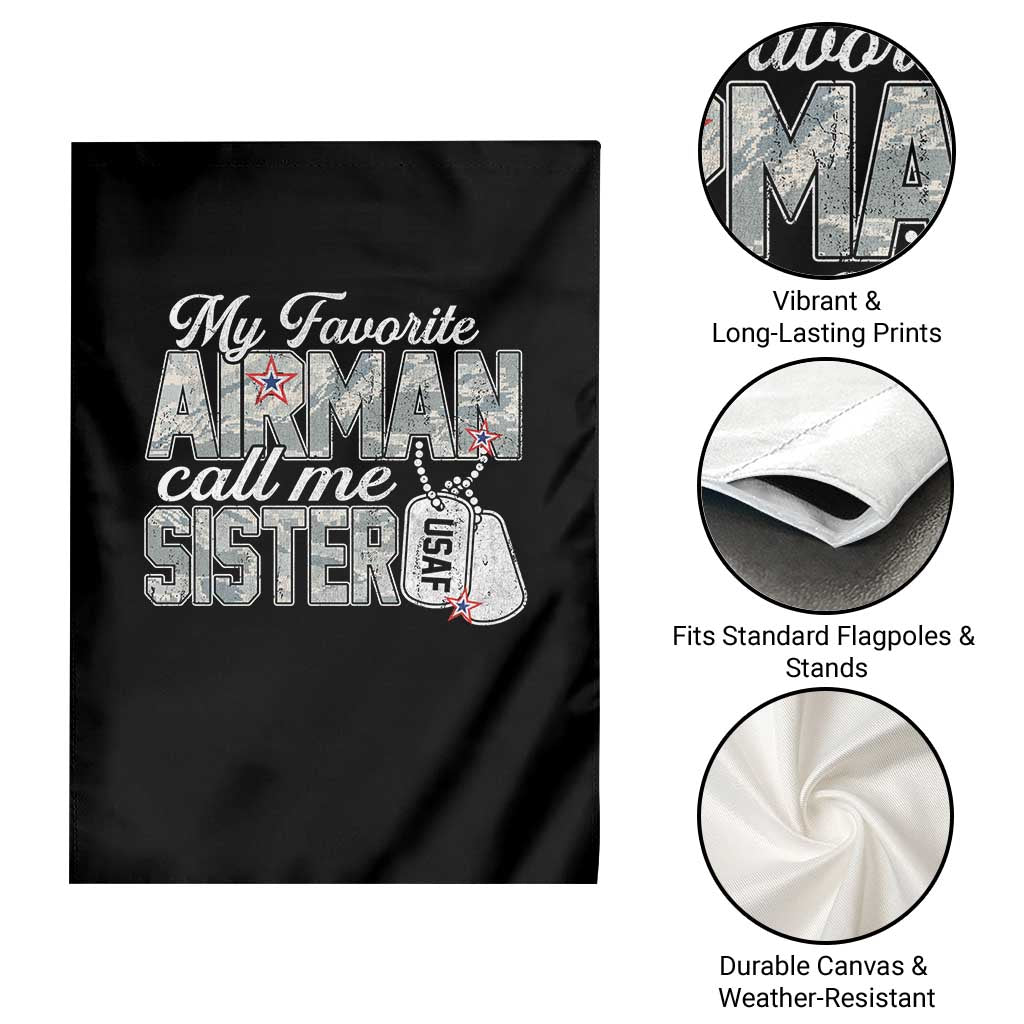 Proud Air Force Family Garden Flag My Favorite Airman Calls Me Sister - Wonder Print Shop