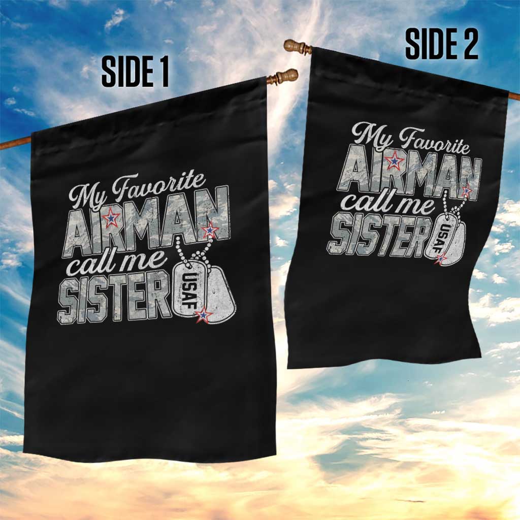 Proud Air Force Family Garden Flag My Favorite Airman Calls Me Sister - Wonder Print Shop