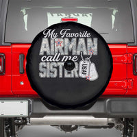 Proud Air Force Family Spare Tire Cover My Favorite Airman Calls Me Sister - Wonder Print Shop