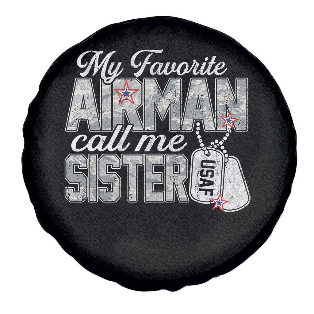 Proud Air Force Family Spare Tire Cover My Favorite Airman Calls Me Sister - Wonder Print Shop