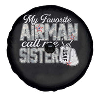 Proud Air Force Family Spare Tire Cover My Favorite Airman Calls Me Sister - Wonder Print Shop