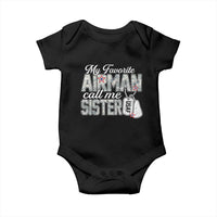 Proud Air Force Family Baby Onesie My Favorite Airman Calls Me Sister - Wonder Print Shop