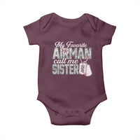Proud Air Force Family Baby Onesie My Favorite Airman Calls Me Sister - Wonder Print Shop