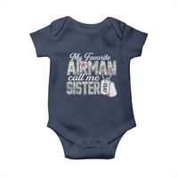 Proud Air Force Family Baby Onesie My Favorite Airman Calls Me Sister - Wonder Print Shop