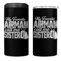 Proud Air Force Family 4 in 1 Can Cooler Tumbler My Favorite Airman Calls Me Sister - Wonder Print Shop