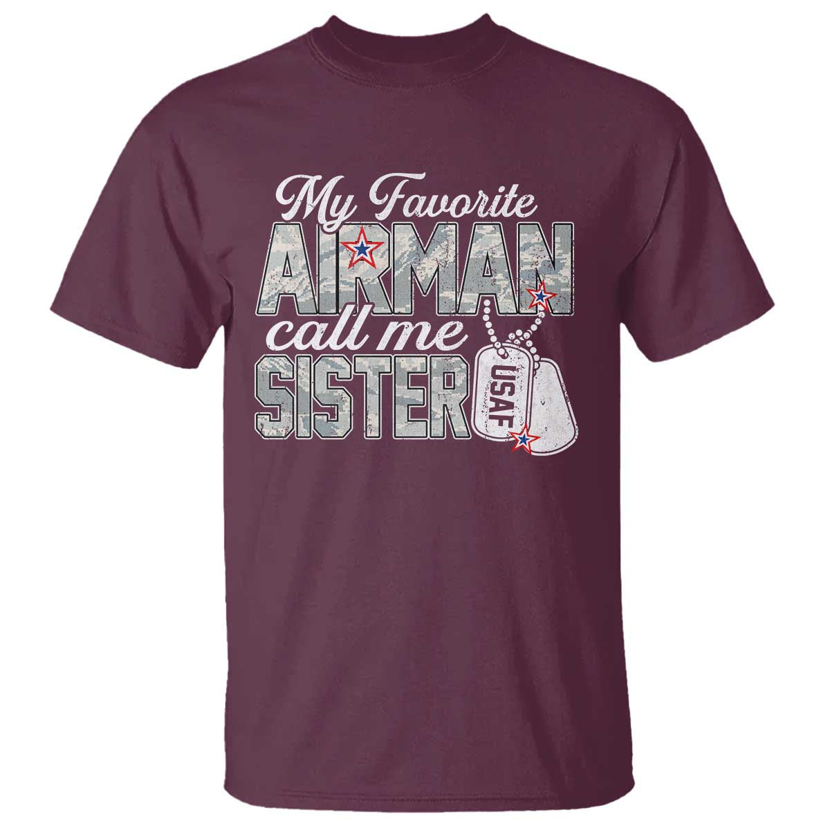 Proud Air Force Family T Shirt My Favorite Airman Calls Me Sister - Wonder Print Shop