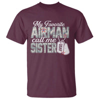 Proud Air Force Family T Shirt My Favorite Airman Calls Me Sister - Wonder Print Shop