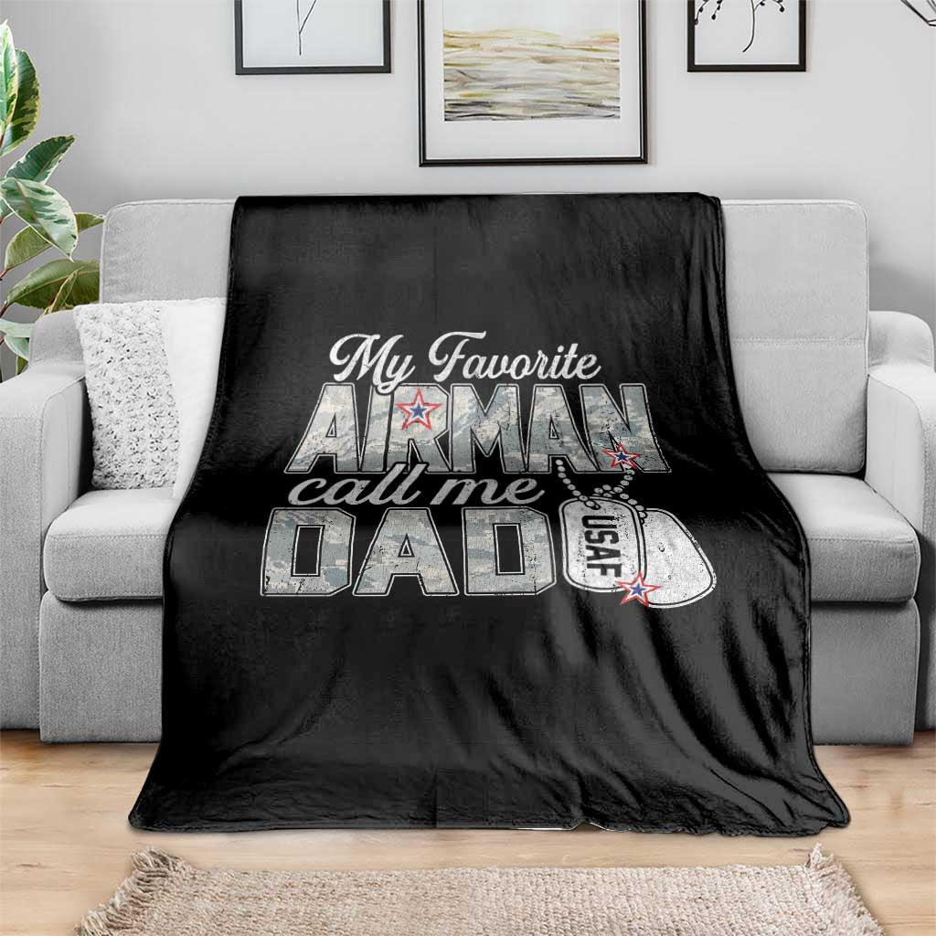 Proud Air Force Family Throw Blanket My Favorite Airman Calls Me Dad - Wonder Print Shop