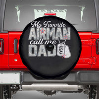 Proud Air Force Family Spare Tire Cover My Favorite Airman Calls Me Dad - Wonder Print Shop
