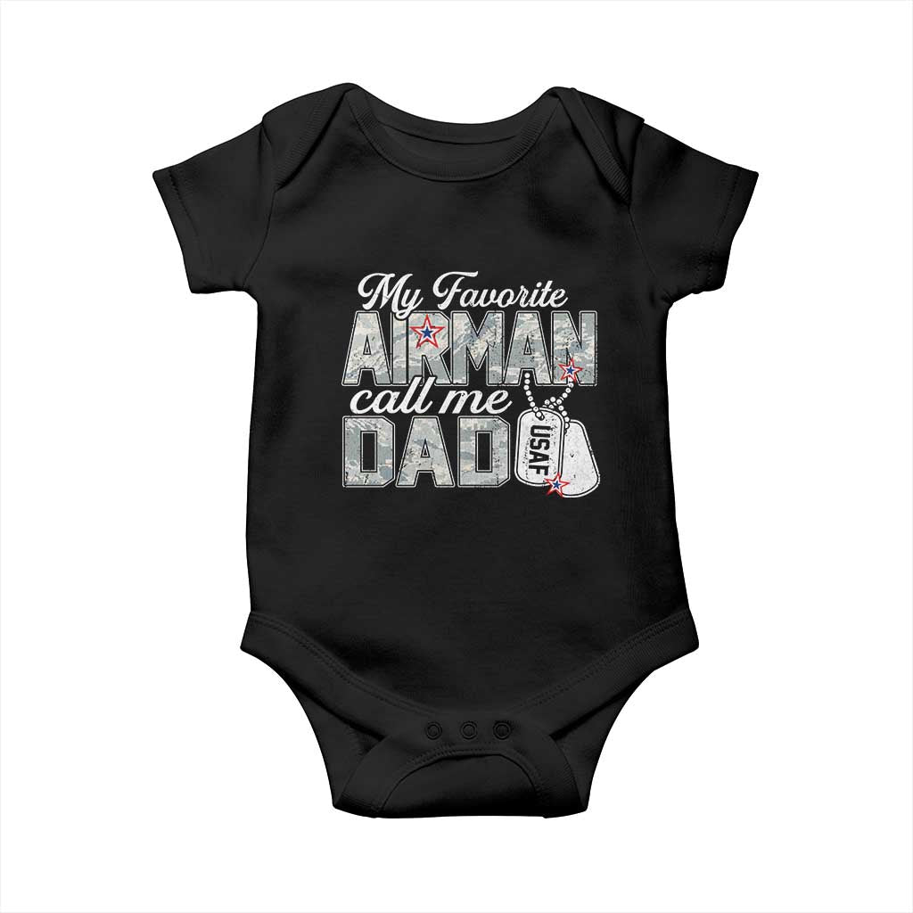 Proud Air Force Family Baby Onesie My Favorite Airman Calls Me Dad - Wonder Print Shop