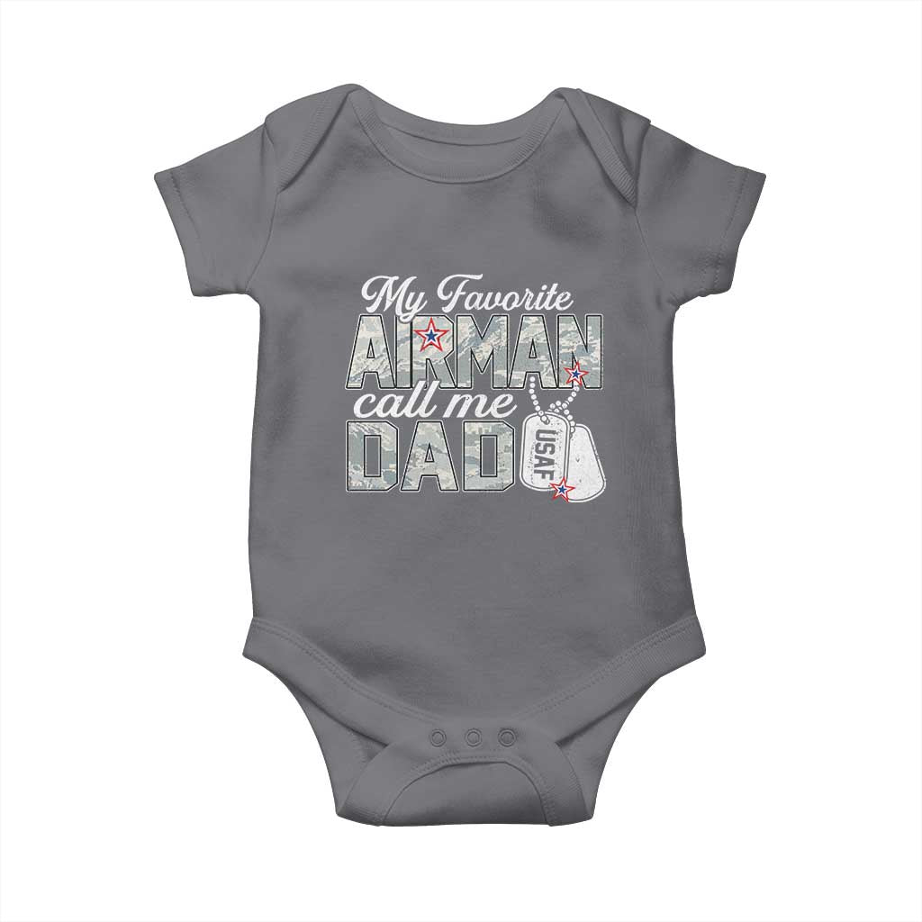 Proud Air Force Family Baby Onesie My Favorite Airman Calls Me Dad - Wonder Print Shop