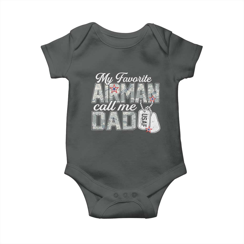 Proud Air Force Family Baby Onesie My Favorite Airman Calls Me Dad - Wonder Print Shop