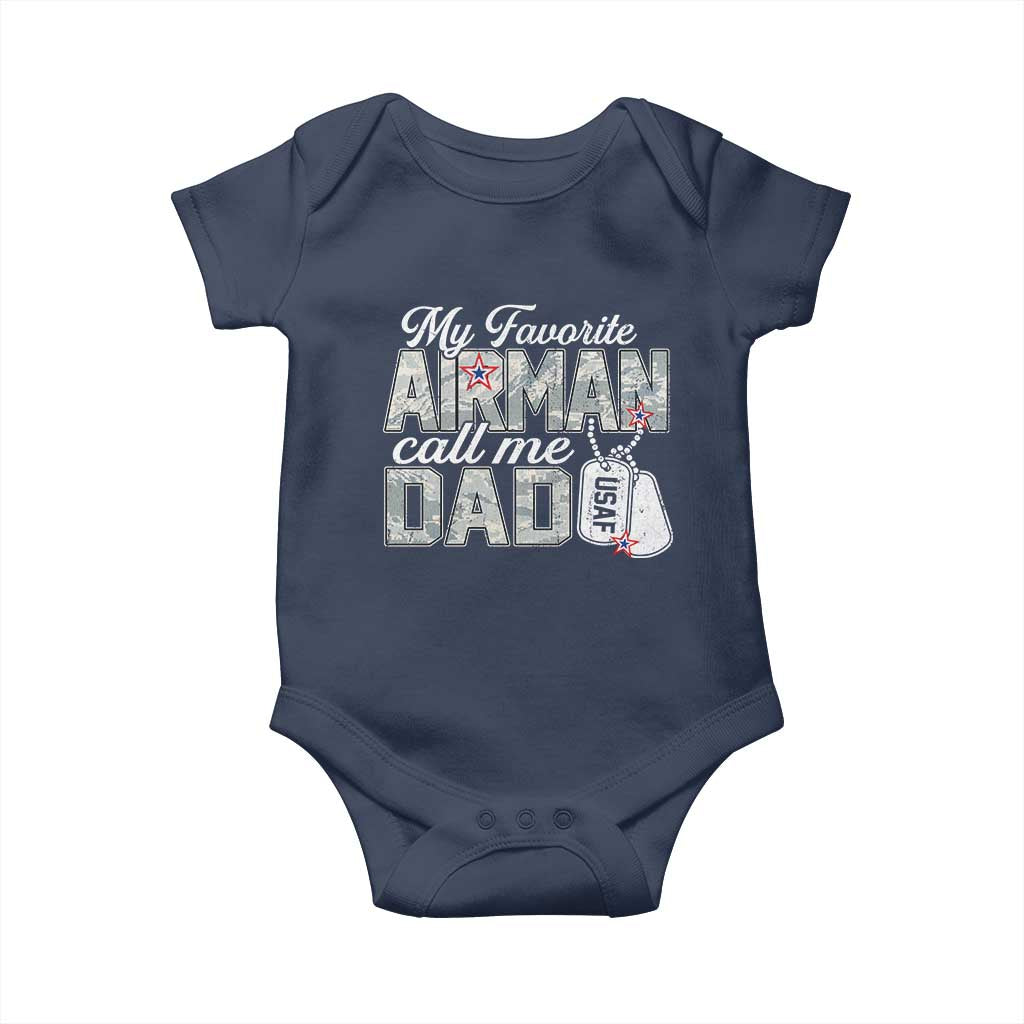 Proud Air Force Family Baby Onesie My Favorite Airman Calls Me Dad - Wonder Print Shop