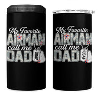 Proud Air Force Family 4 in 1 Can Cooler Tumbler My Favorite Airman Calls Me Dad - Wonder Print Shop