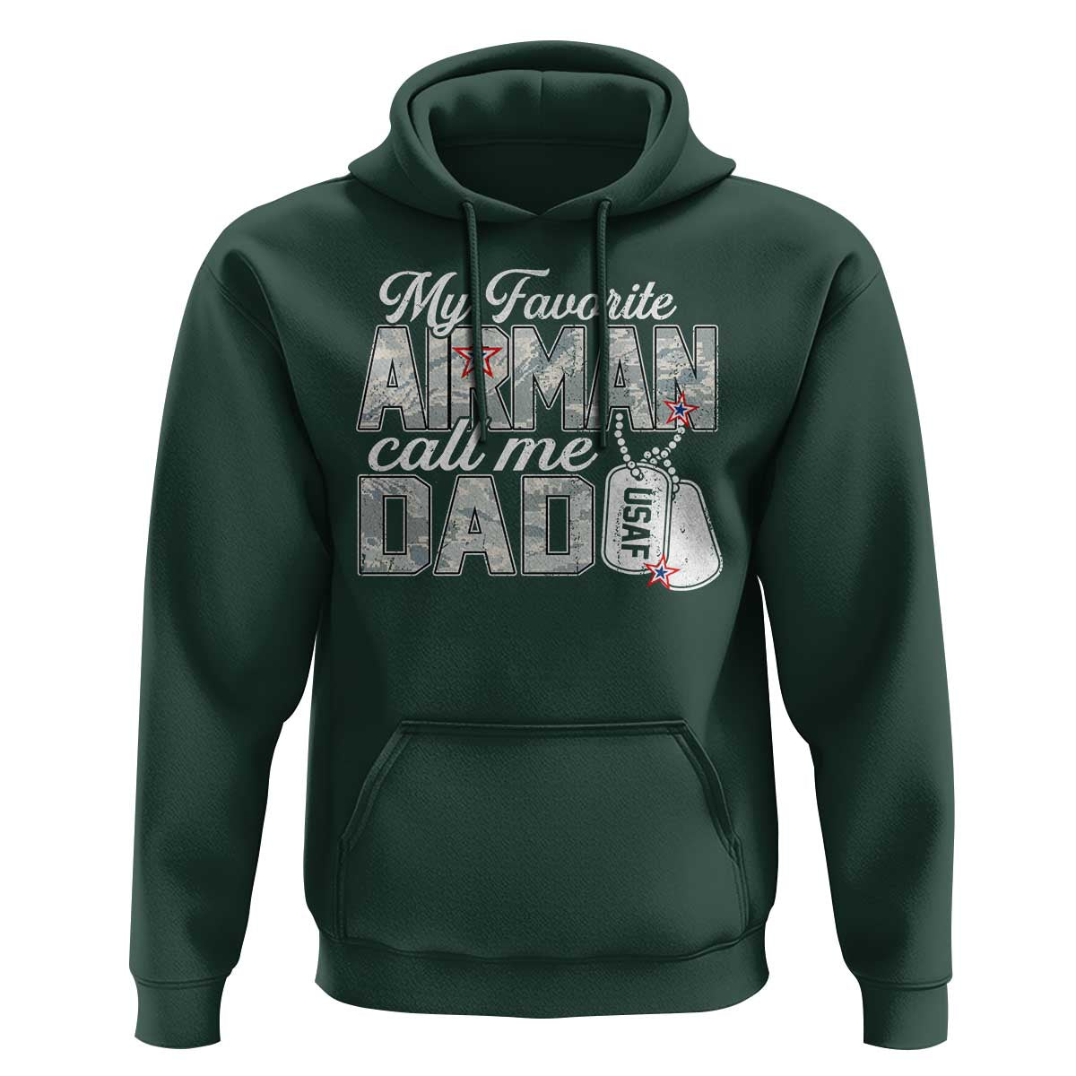 Proud Air Force Family Hoodie My Favorite Airman Calls Me Dad - Wonder Print Shop