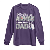 Proud Air Force Family Long Sleeve Shirt My Favorite Airman Calls Me Dad - Wonder Print Shop