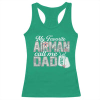 Proud Air Force Family Racerback Tank Top My Favorite Airman Calls Me Dad - Wonder Print Shop