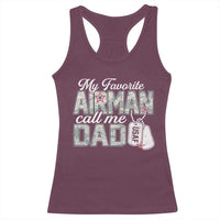 Proud Air Force Family Racerback Tank Top My Favorite Airman Calls Me Dad - Wonder Print Shop