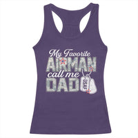 Proud Air Force Family Racerback Tank Top My Favorite Airman Calls Me Dad - Wonder Print Shop