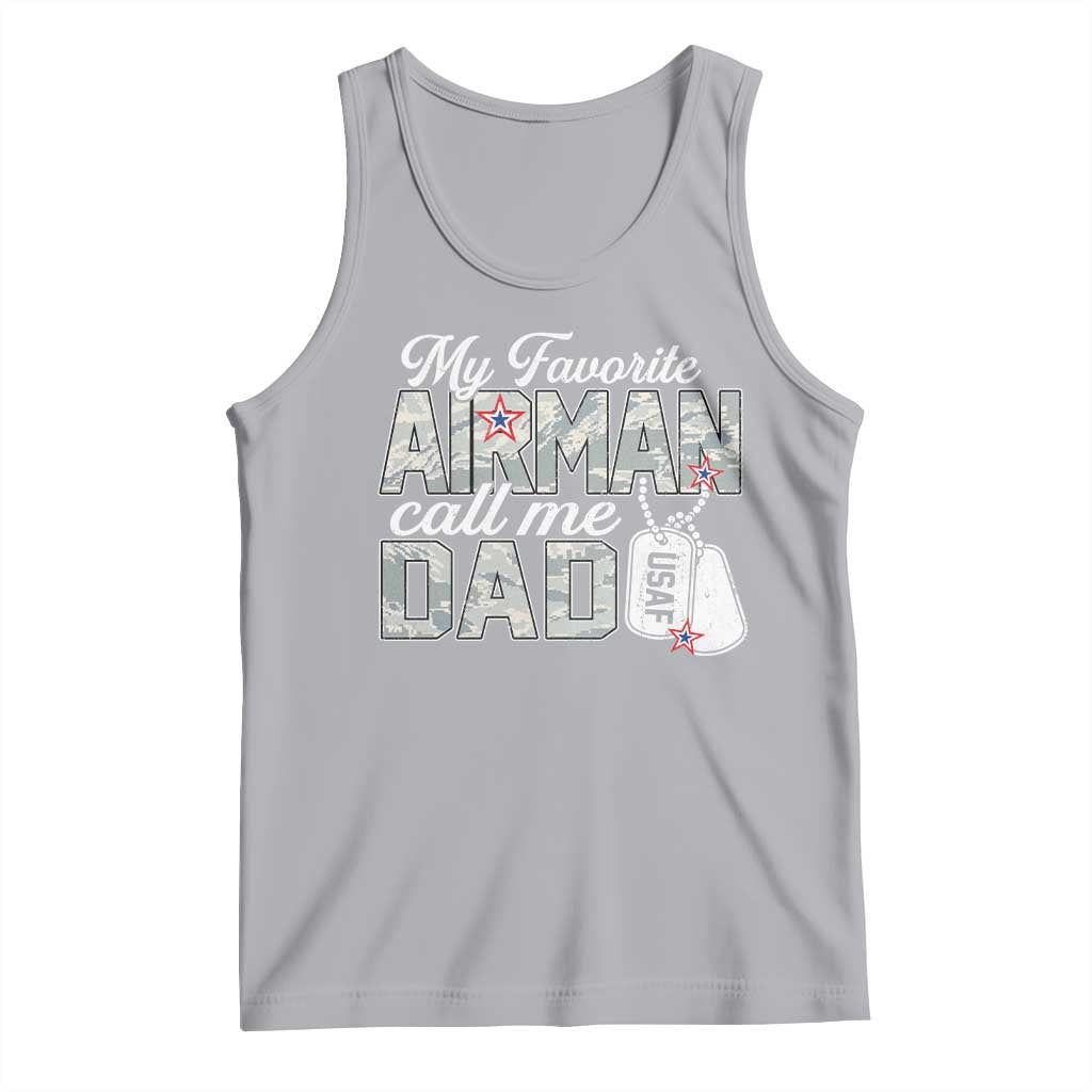 Proud Air Force Family Tank Top My Favorite Airman Calls Me Dad - Wonder Print Shop