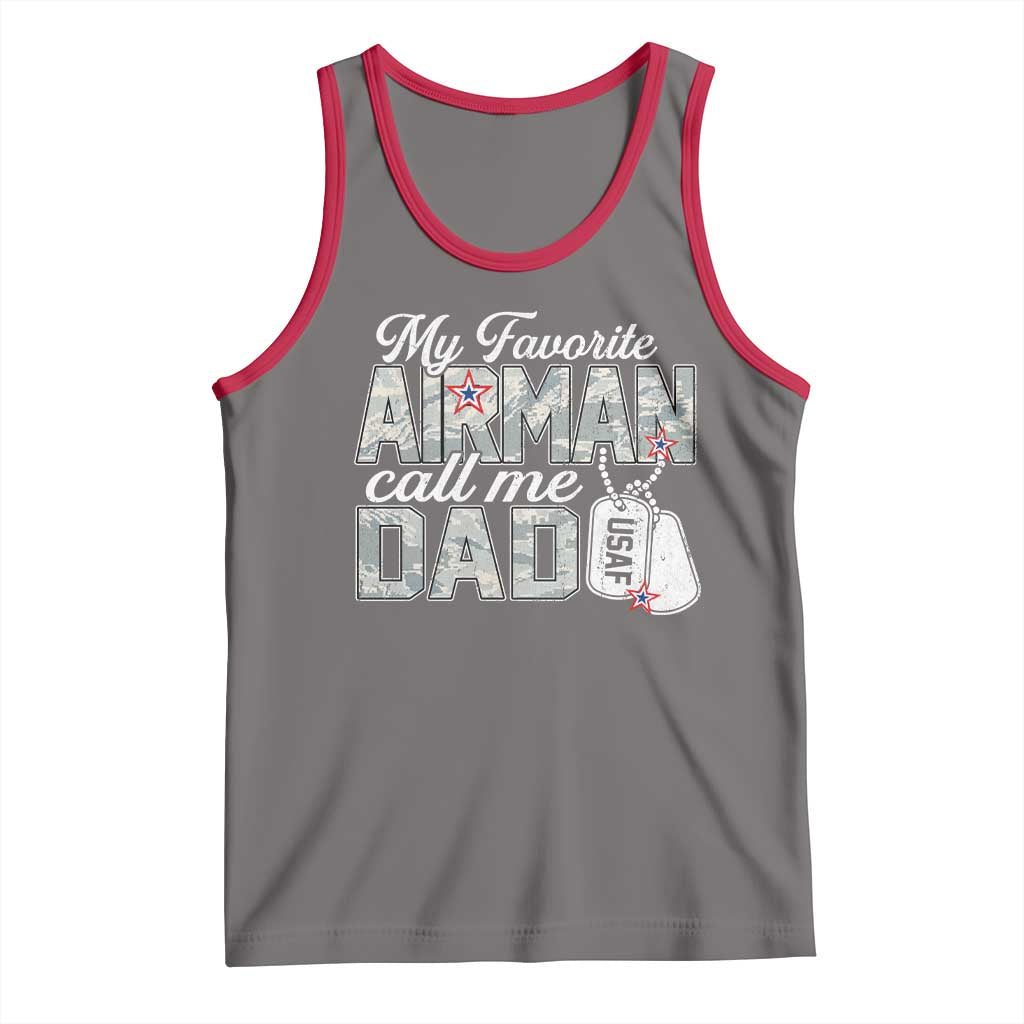 Proud Air Force Family Tank Top My Favorite Airman Calls Me Dad - Wonder Print Shop