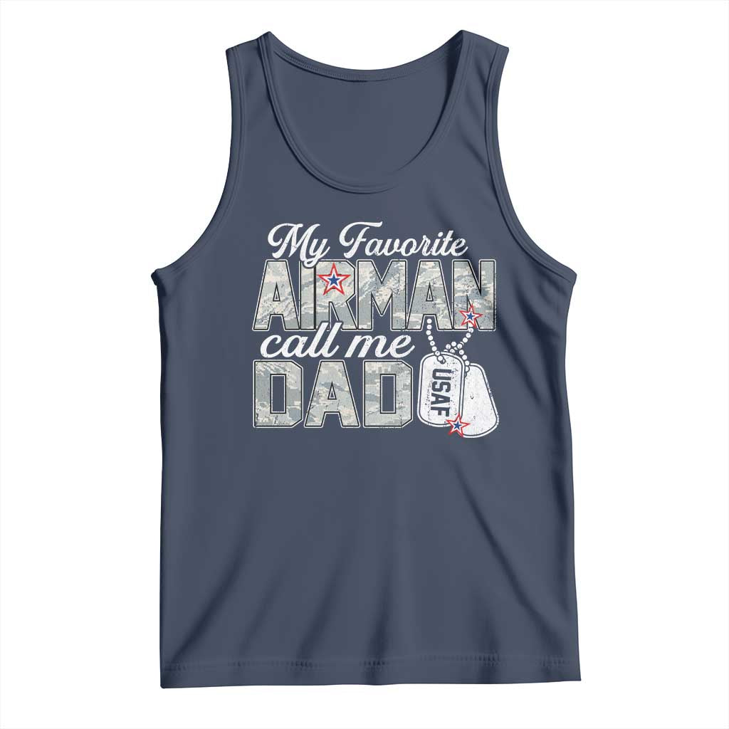 Proud Air Force Family Tank Top My Favorite Airman Calls Me Dad - Wonder Print Shop