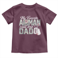 Proud Air Force Family Toddler T Shirt My Favorite Airman Calls Me Dad - Wonder Print Shop