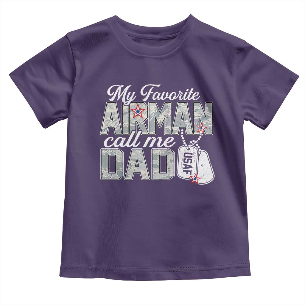 Proud Air Force Family Toddler T Shirt My Favorite Airman Calls Me Dad - Wonder Print Shop