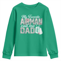 Proud Air Force Family Youth Sweatshirt My Favorite Airman Calls Me Dad - Wonder Print Shop