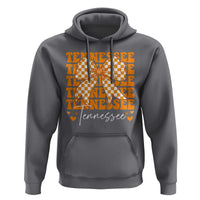 Vintage Tennessee Coquette Bow Hoodie Retro TN Orange Checkered Print US State