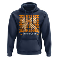 Vintage Tennessee Coquette Bow Hoodie Retro TN Orange Checkered Print US State