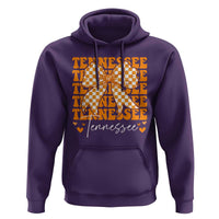 Vintage Tennessee Coquette Bow Hoodie Retro TN Orange Checkered Print US State
