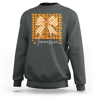 Vintage Tennessee Coquette Bow Sweatshirt Retro TN Orange Checkered Print US State