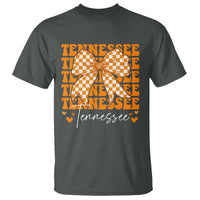 Vintage Tennessee Coquette Bow T Shirt Retro TN Orange Checkered Print US State